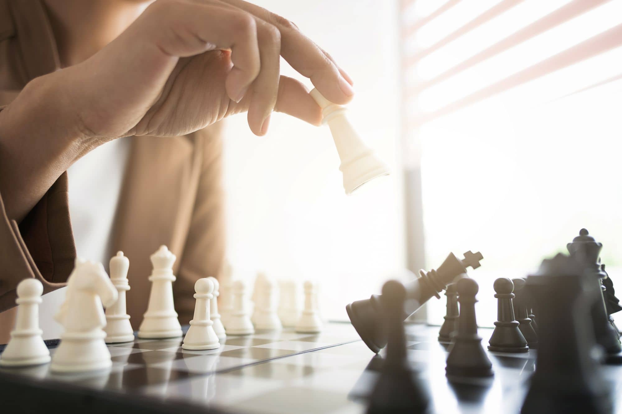 Two men playing chess