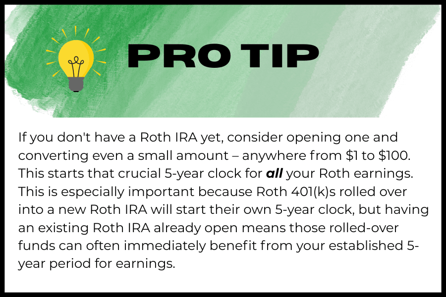 Pro Tip to Open Roth now to have flexibility